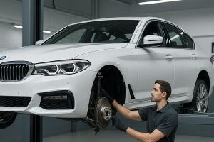 Mechanic Checking Suspension